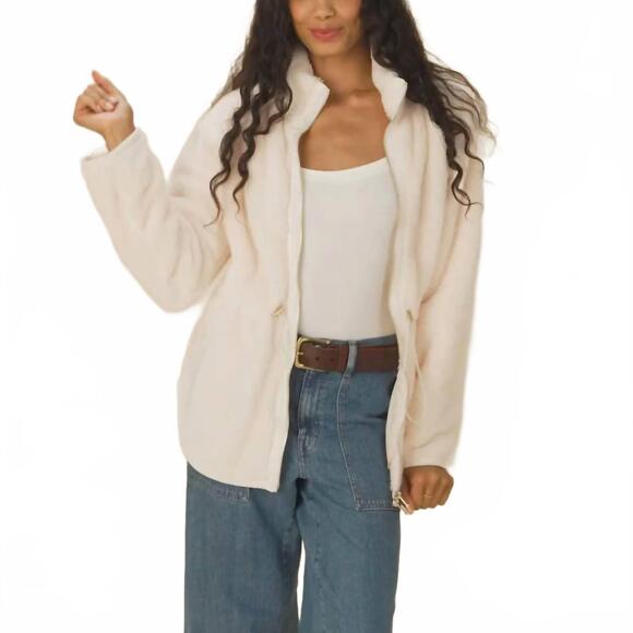 NEW SOFTIES dream plush zip jacket in almond - Picture 4 of 4